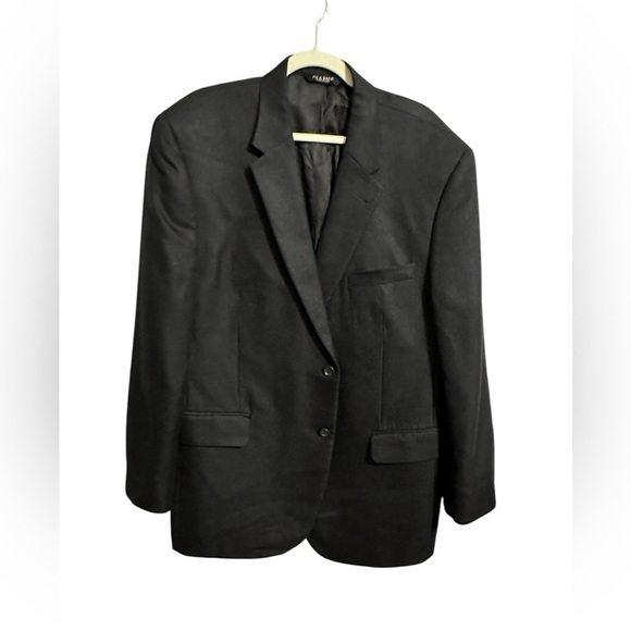 Jos A Banks Silk and Camel Hair Blend Black Micro Herringbone Blazer Suit 46R - Picture 2 of 9